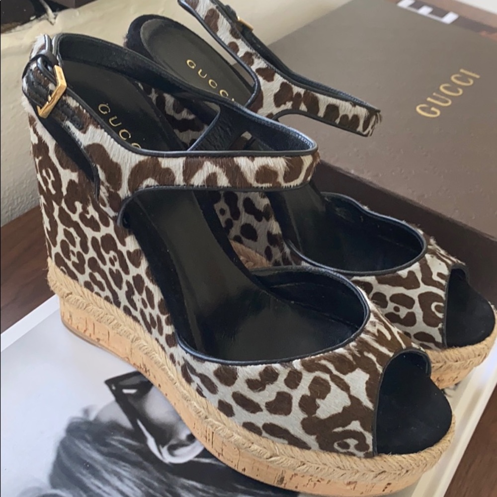 Gucci Animal Print Wedges